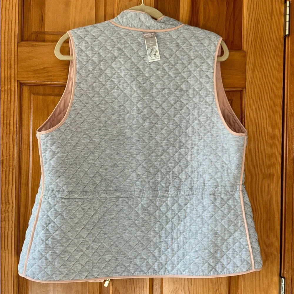 Chico’s Reversible Peach/Gray Quilted Vest
